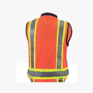 Heavy duty front solid and back mesh safety vest